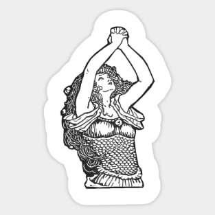 With arms raised woman crying Sticker